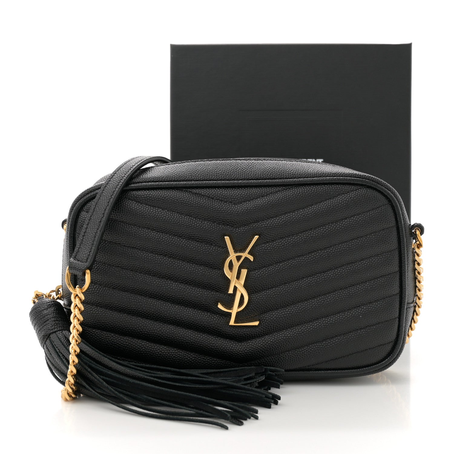 Saint Laurent Grain De Poudre Matelasse Monogram Mini Lou Camera Bag Black 11 of 11