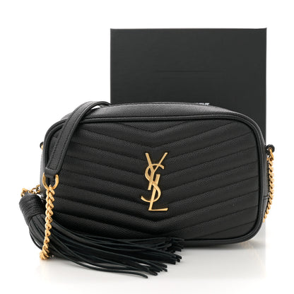 Saint Laurent Grain De Poudre Matelasse Monogram Mini Lou Camera Bag Black 11 of 11