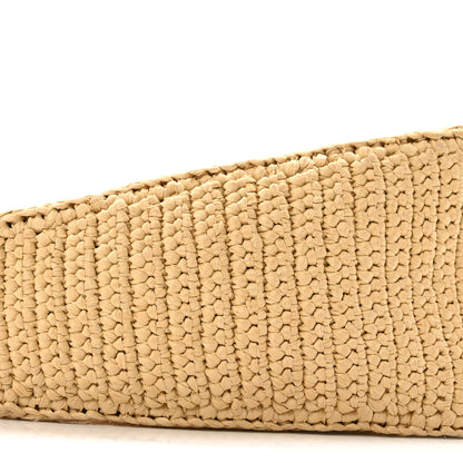 Prada Yarn Raffia Effect Crochet Triangle Shoulder Bag Naturale 9 of 16