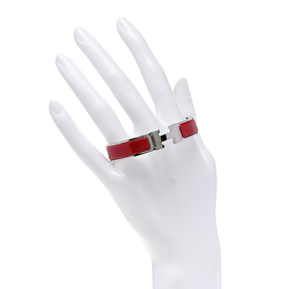 Hermes Enamel Narrow Clic Clac H Bracelet PM Rouge 2 of 5