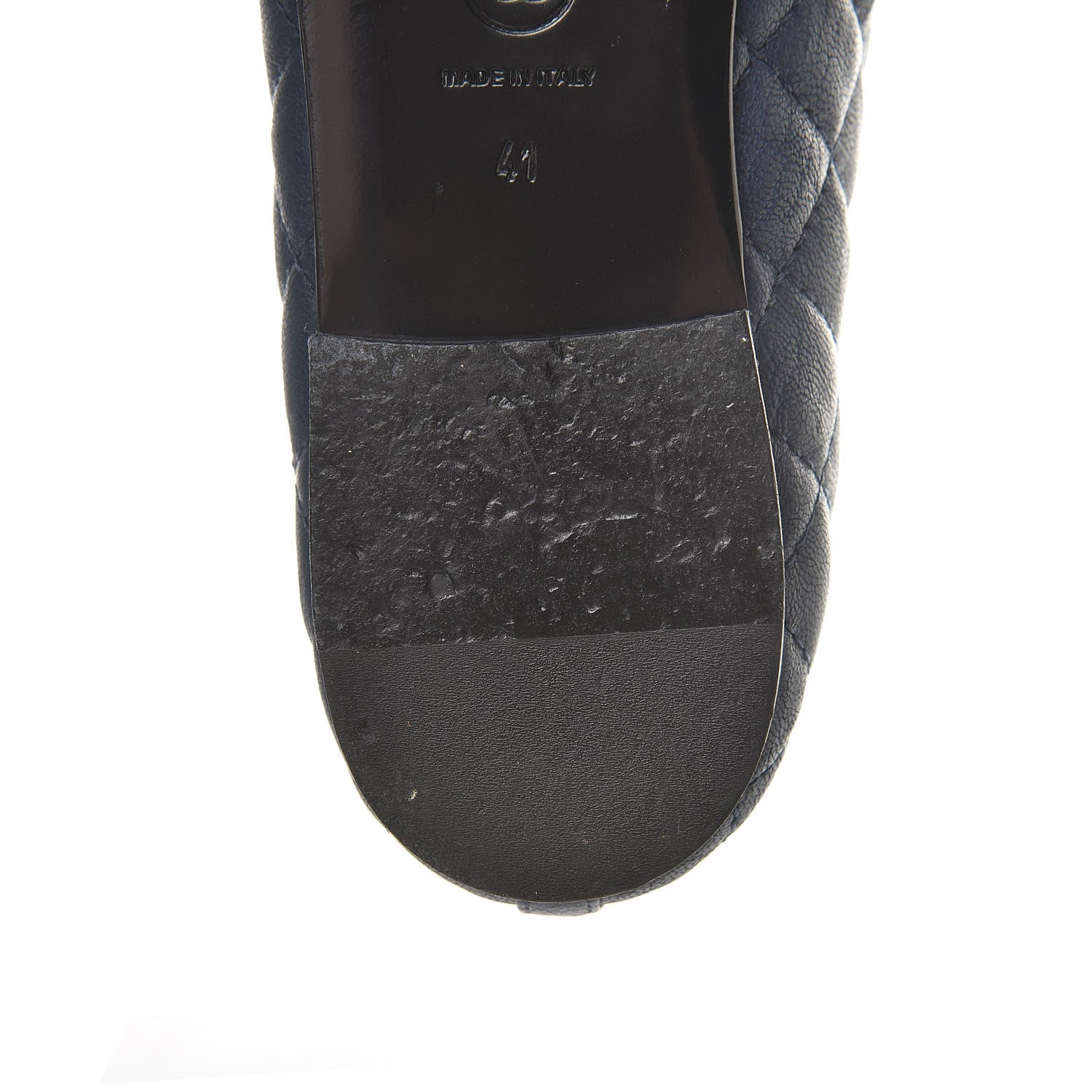 Chanel Lambskin Quilted Cap Toe Ballerina Flats 41 Navy 11 of 12