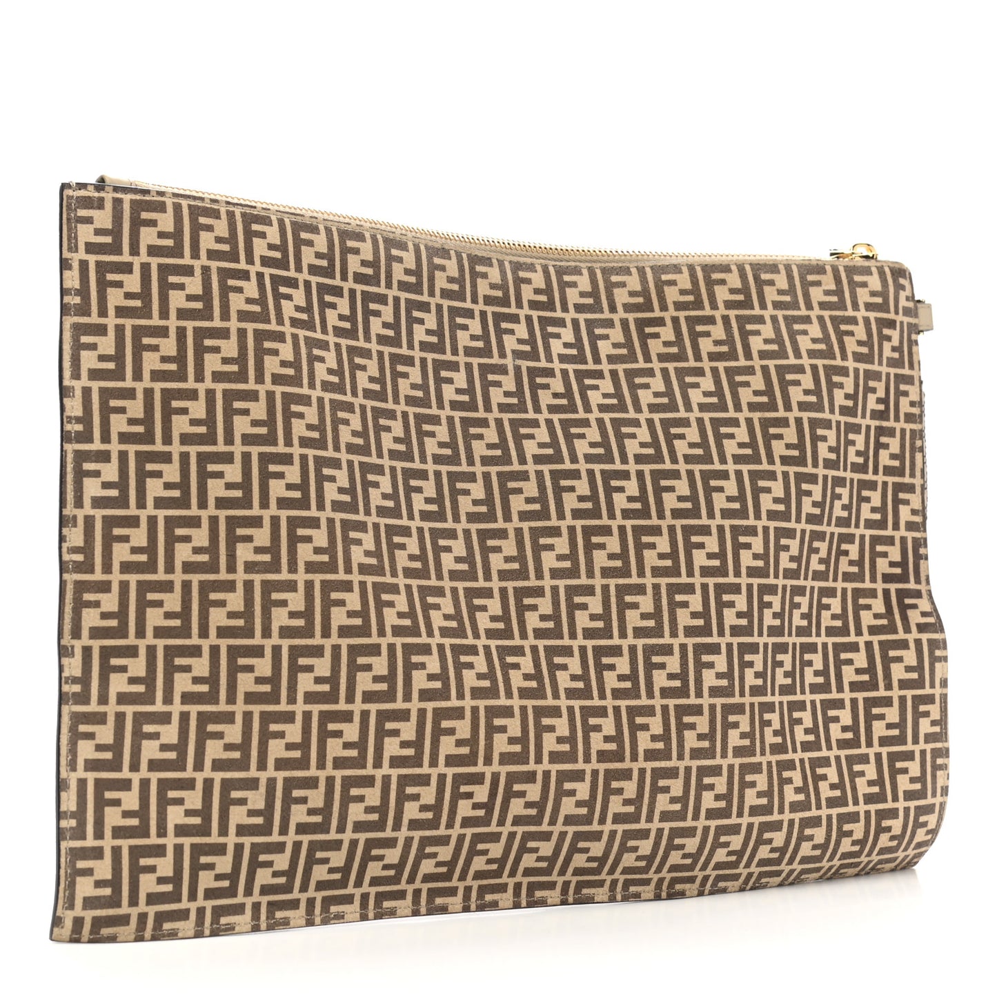 Suede Vitello Grace Micro FF Large Flat Pouch Nude Spring Maya