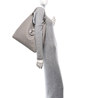 Louis Vuitton Reverse Mahina Carmel Hobo Gris Souris Gray 2 of 9