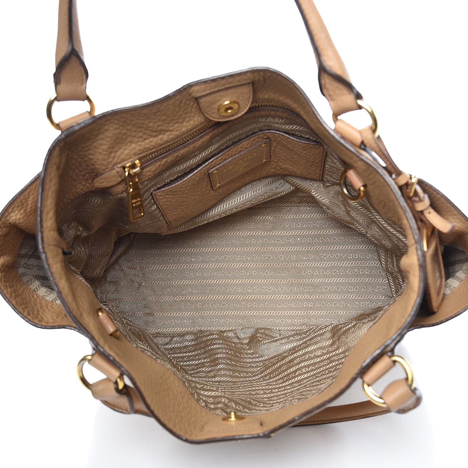 Prada Vitello Daino Side Pocket Tote Sughero 5 of 16