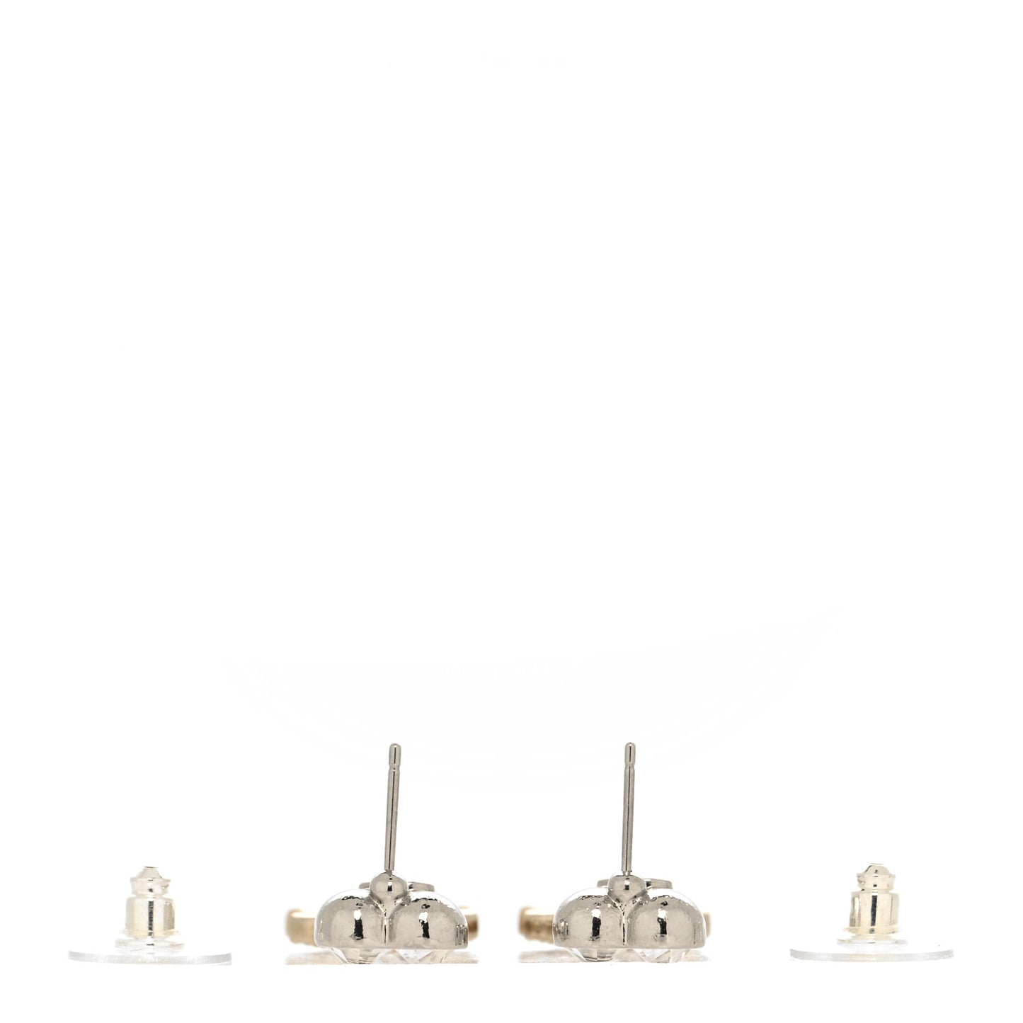 Crystal CC Heart Drop Earrings Gold Silver