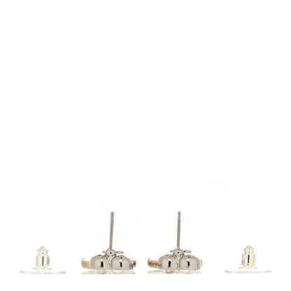 Chanel Crystal CC Heart Drop Earrings Gold Silver 3 of 4