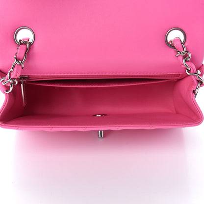 Chanel Lambskin Quilted Mini Rectangular Flap Neon Pink 5 of 11