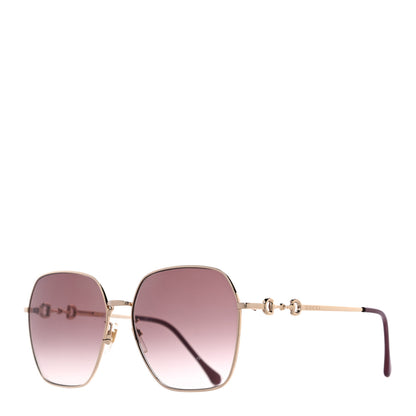 Gucci Metal Horsebit Square Sunglasses GG0882SA Gold 1 of 7
