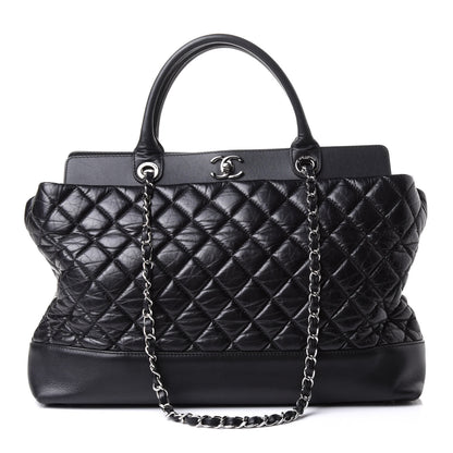 Chanel Aged Calfskin Quilted Be CC Tote Black 1 of 12