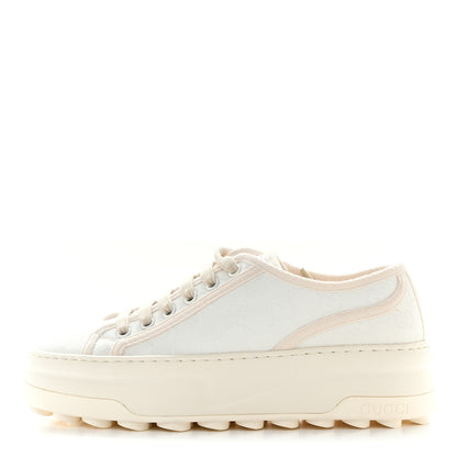 Gucci GG Monogram Womens 1977 Tennis Platform 52mm Sneakers 36 Great White Mystic White 1 of 8