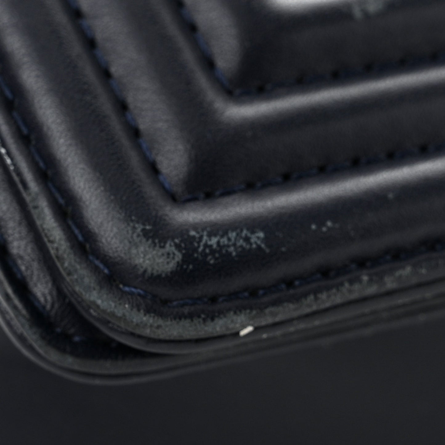 Lambskin Quilted Medium Boy Flap Navy