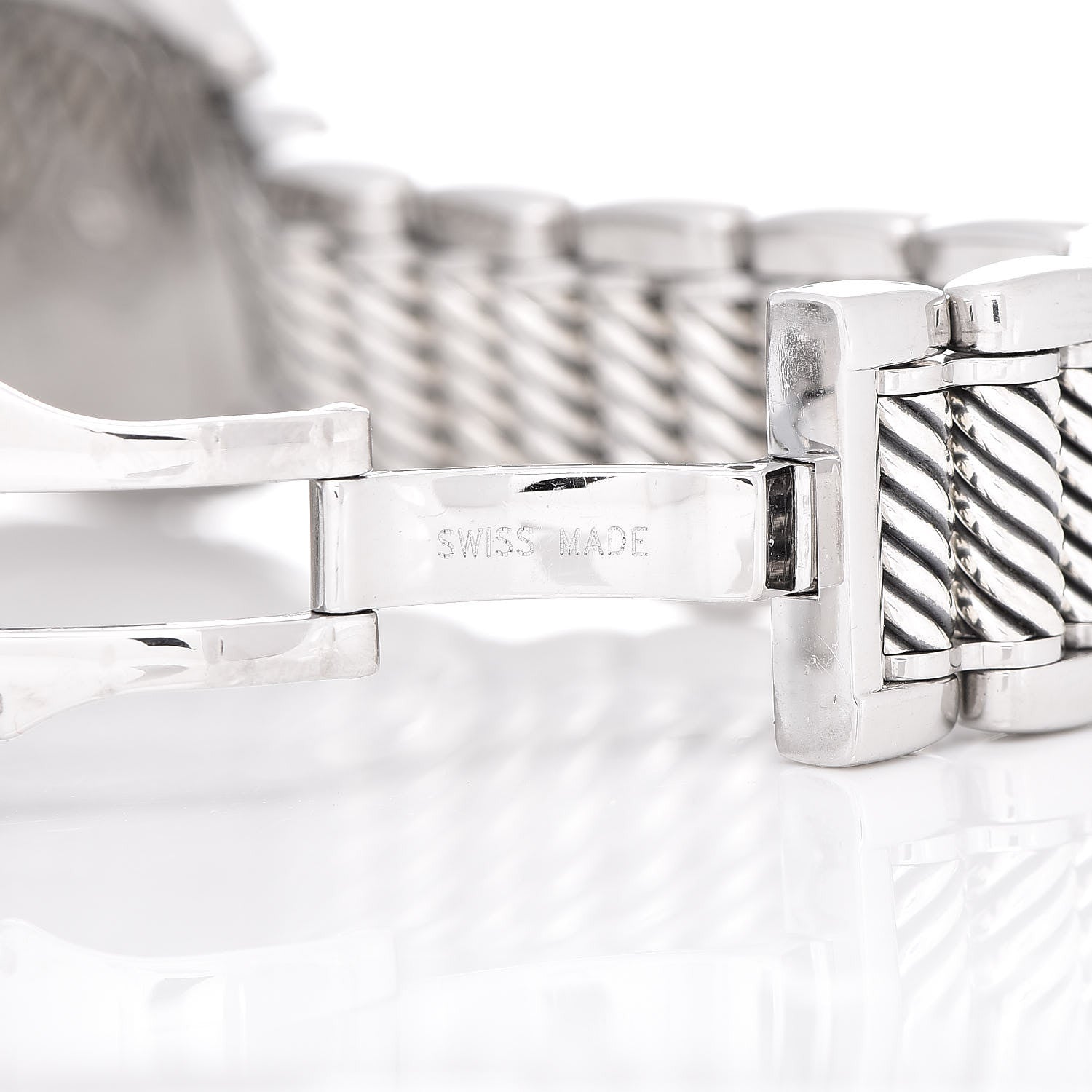 David Yurman Stainless Steel Sterling Silver Diamond Mother of Pearl 25mm Thoroughbred Quartz Watch 7 of 8
