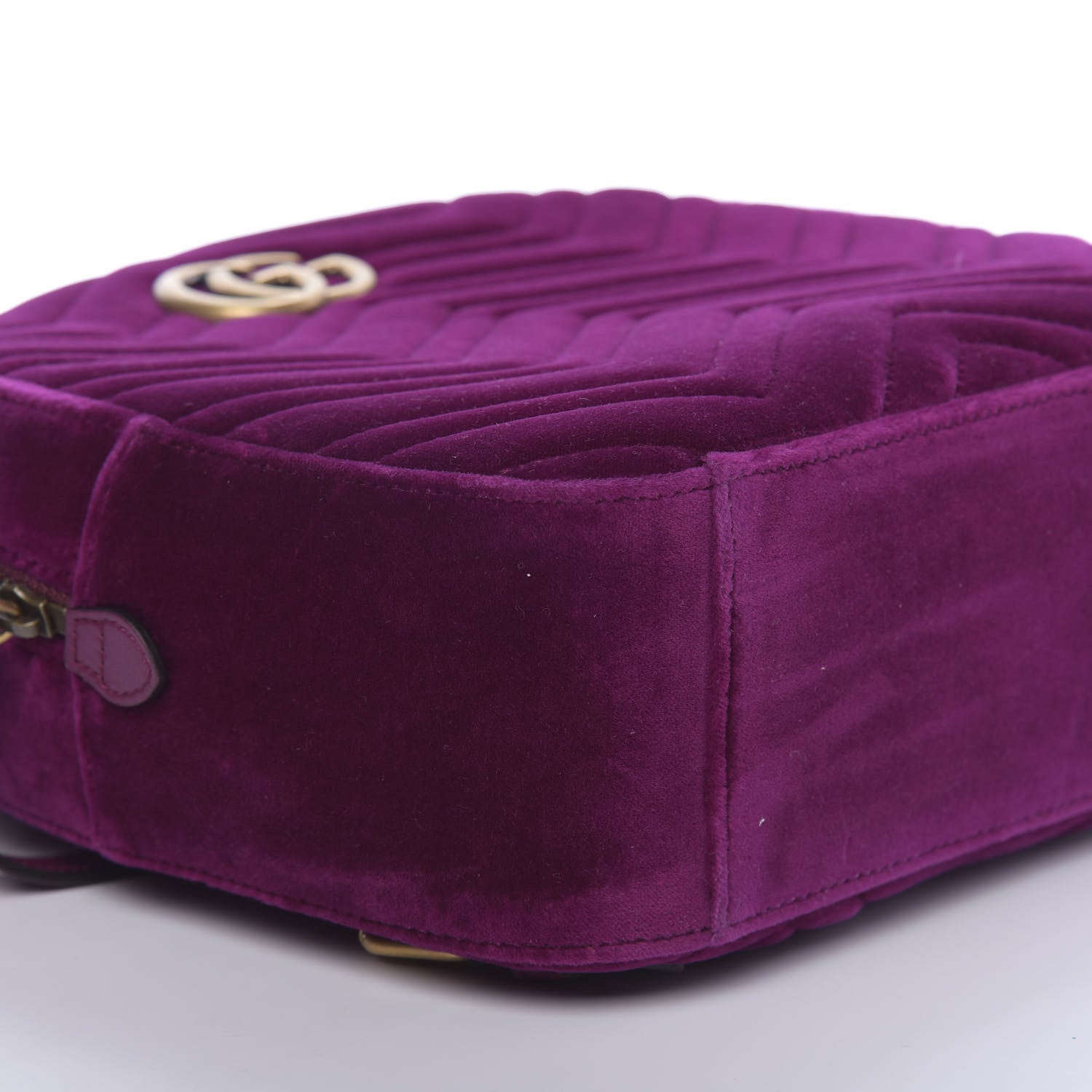Gucci Velvet Matelasse GG Marmont Dome Backpack Fuchsia Violet Cyclamen 7 of 9