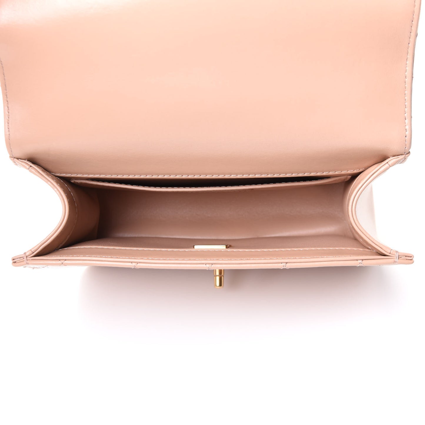 Calfskin Quilted Perfect Fit Flap Beige