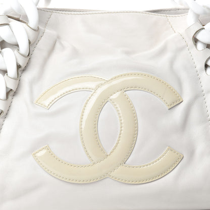 Chanel Calfskin Modern Chain Rhodoid East West Tote White 12 of 12