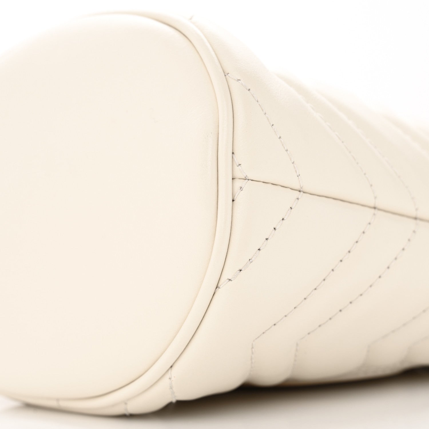 Gucci Calfskin Matelasse Mini GG Marmont 2.0 Bucket Bag White 9 of 11