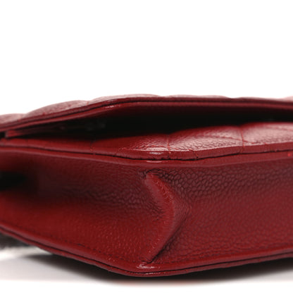 Chanel Caviar Quilted Wallet On Chain WOC Red 10 of 12