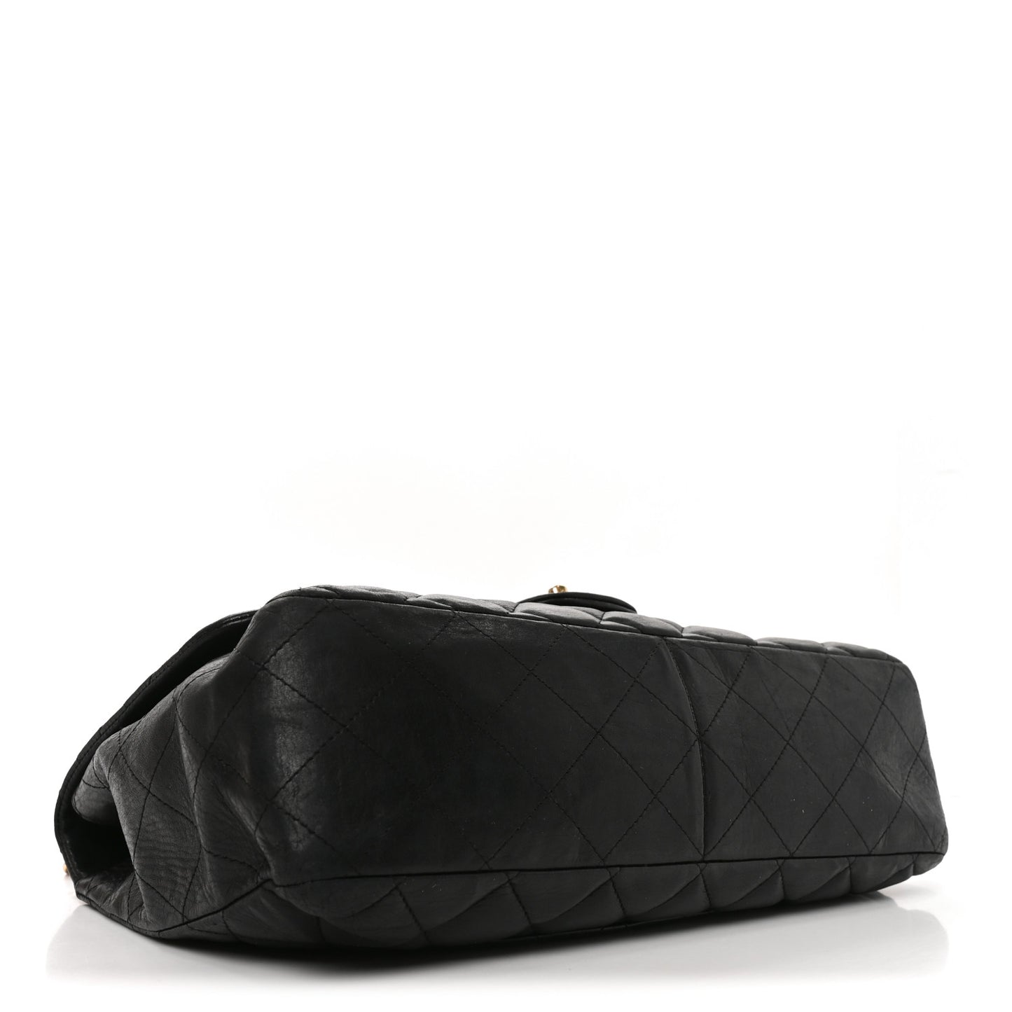 Lambskin Quilted Jumbo Single Flap Black