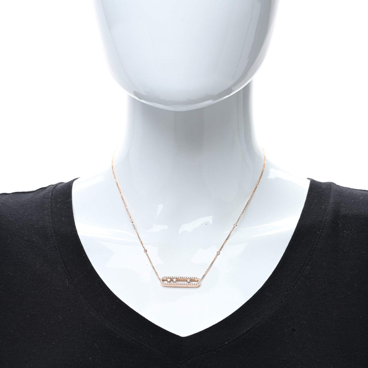 Messika 18K Rose Gold Diamond Move Pave Necklace 3 of 4