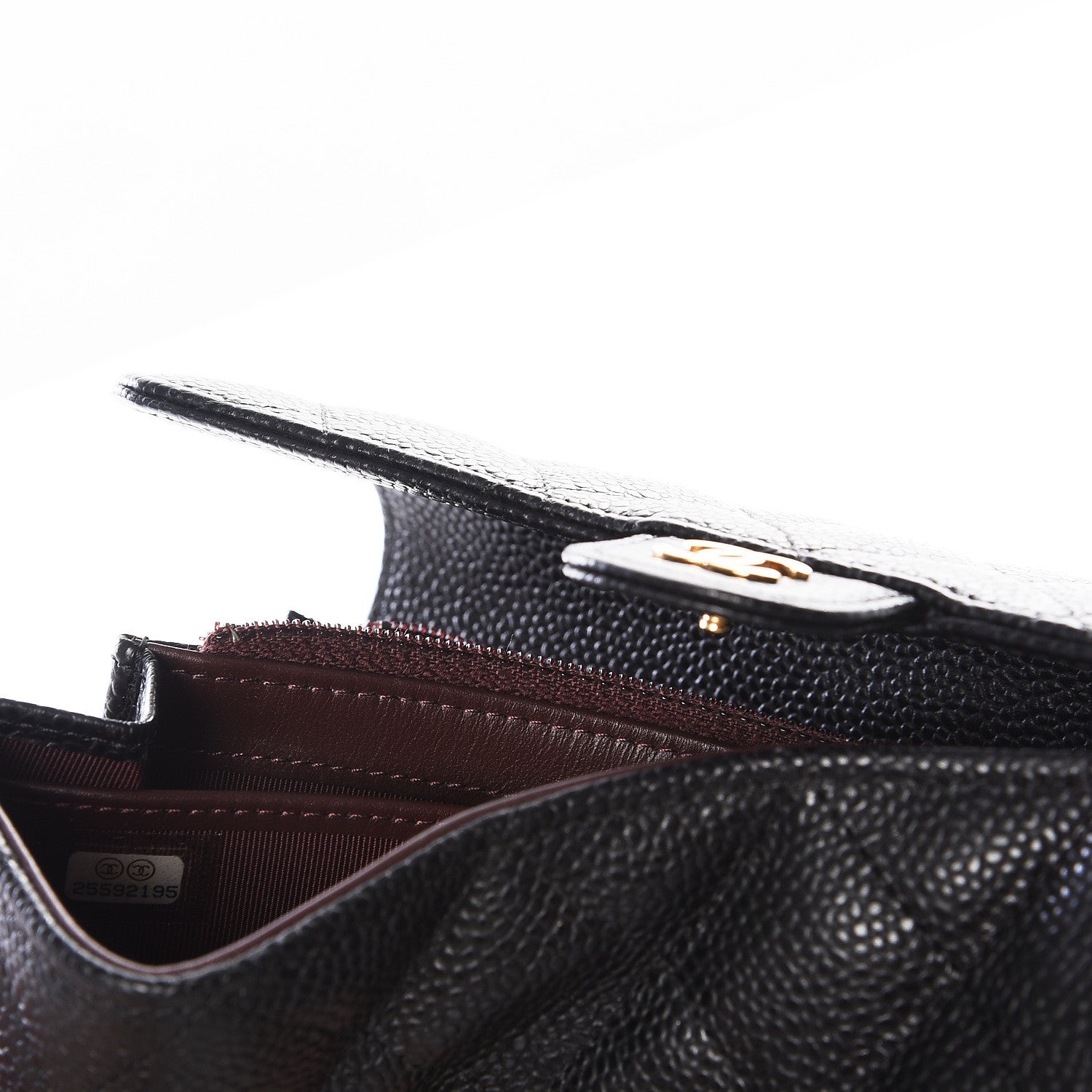 Chanel Caviar Quilted Large Gusset Flap Wallet Black 9 of 11