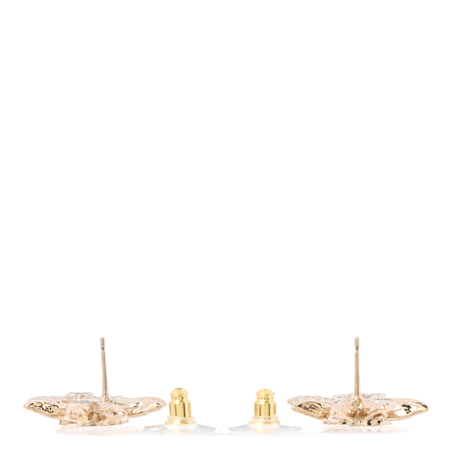 Chanel Crystal CC Flower Earrings Gold 3 of 5