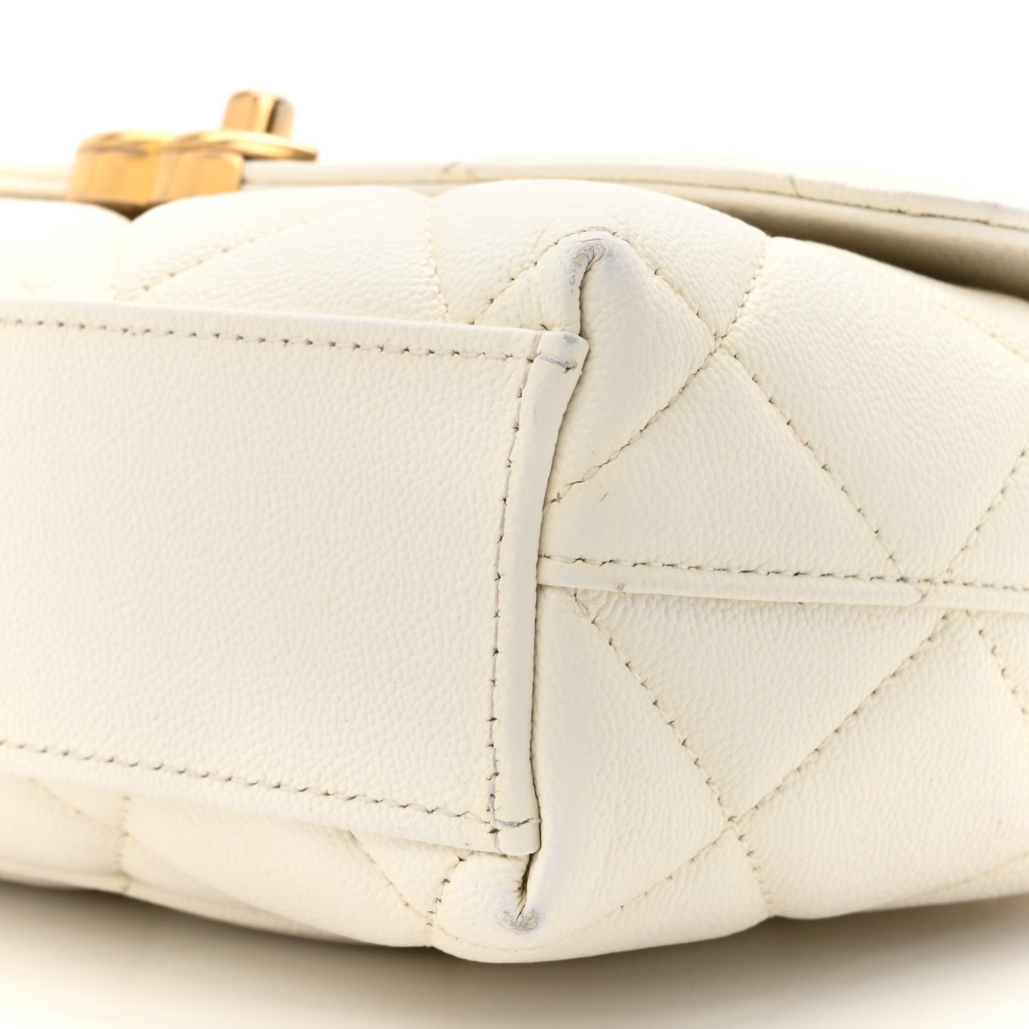 Caviar Quilted Small Flap White