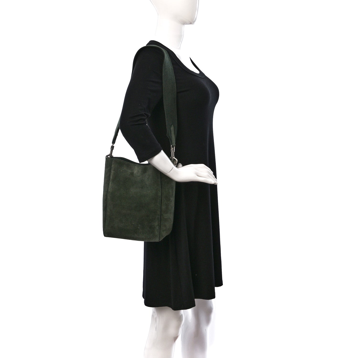 Celine Suede Calfskin Sangle Bucket Bag Amazone 2 of 9