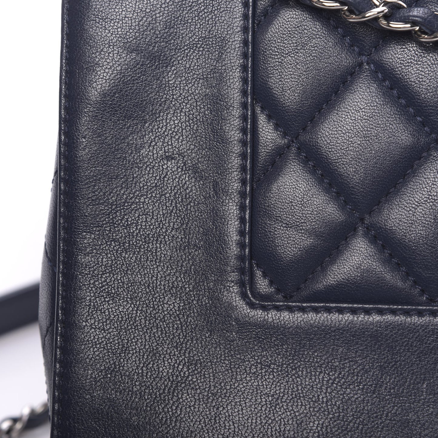 Sheepskin Quilted Medium Vintage Mademoiselle Flap Dark Navy