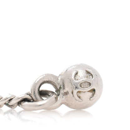 Chanel Baguette Crystal CC Drop Earrings Silver 4 of 4