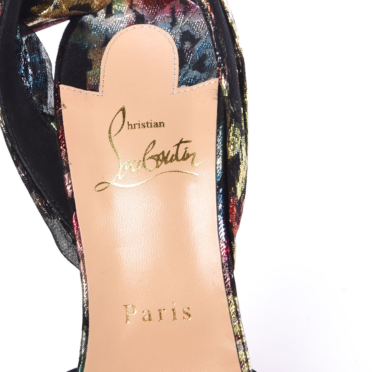 Christian Louboutin Lurex Atlantide Eloise Du Desert 100 Pumps 39.5 Black Multicolor 7 of 10