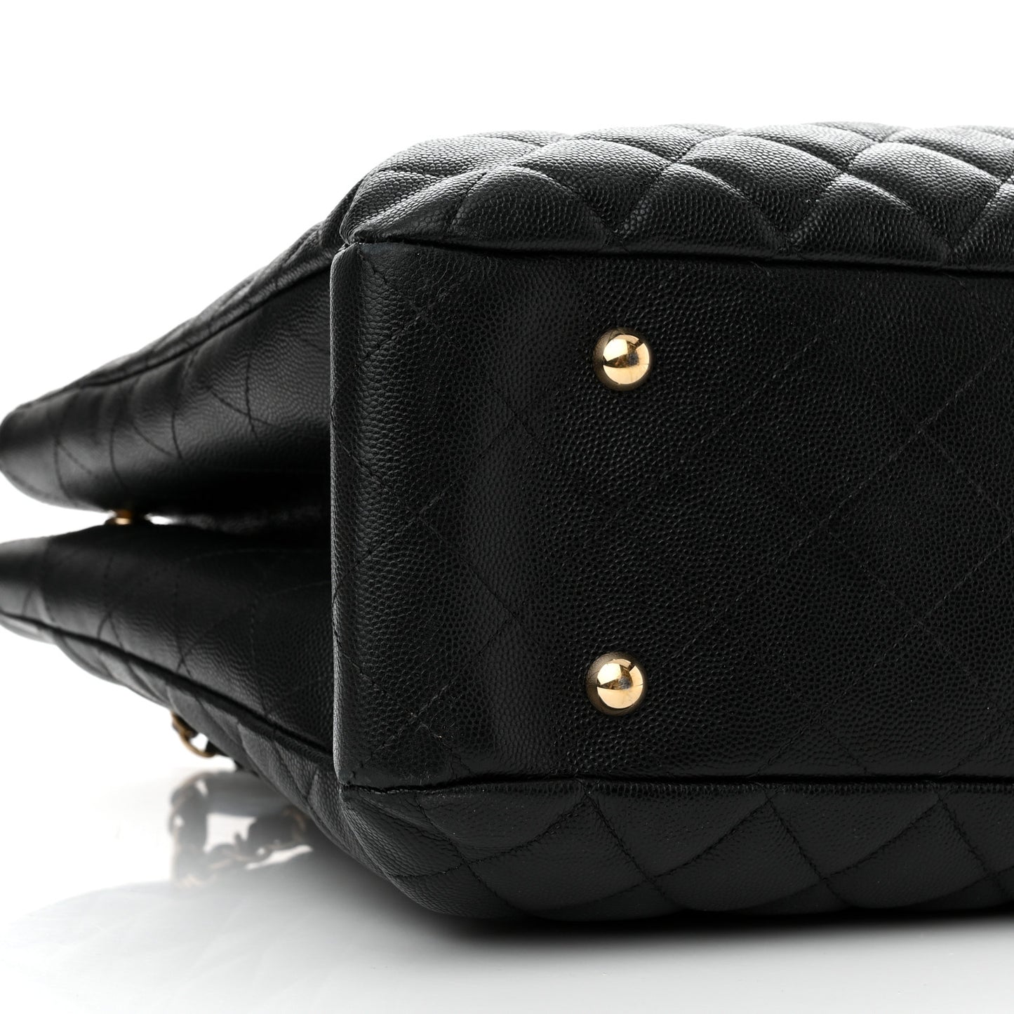 Caviar Quilted Large Shopping Tote Black
