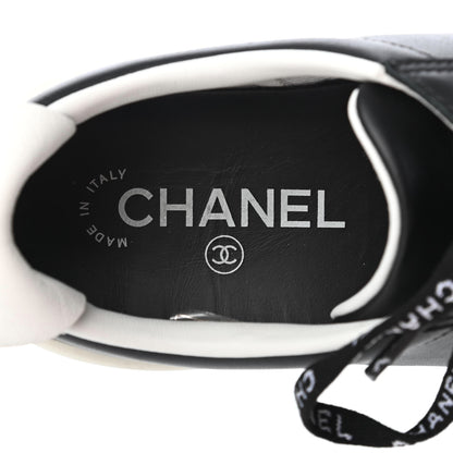 Chanel Calfskin CC Womens Sneakers 36.5 Black 15 of 18
