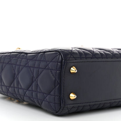 Christian Dior Lambskin Cannage Small Lady Dior Blue 9 of 10
