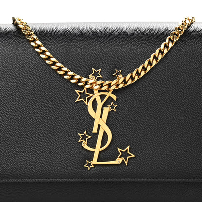 Saint Laurent Grain De Poudre Star Monogram Kate Satchel Black 7 of 9