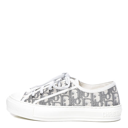 Christian Dior Canvas Oblique Walk'N'Dior Low Top Sneakers 37.5 Grey Stone 1 of 10