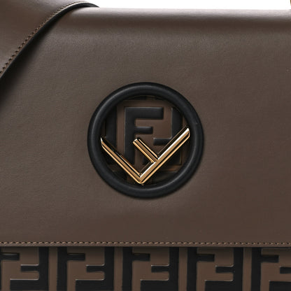 Fendi Vitello Century F is Fendi Bi-Color FF 1974 Embossed Kan I Shoulder Bag Maya Black 10 of 14