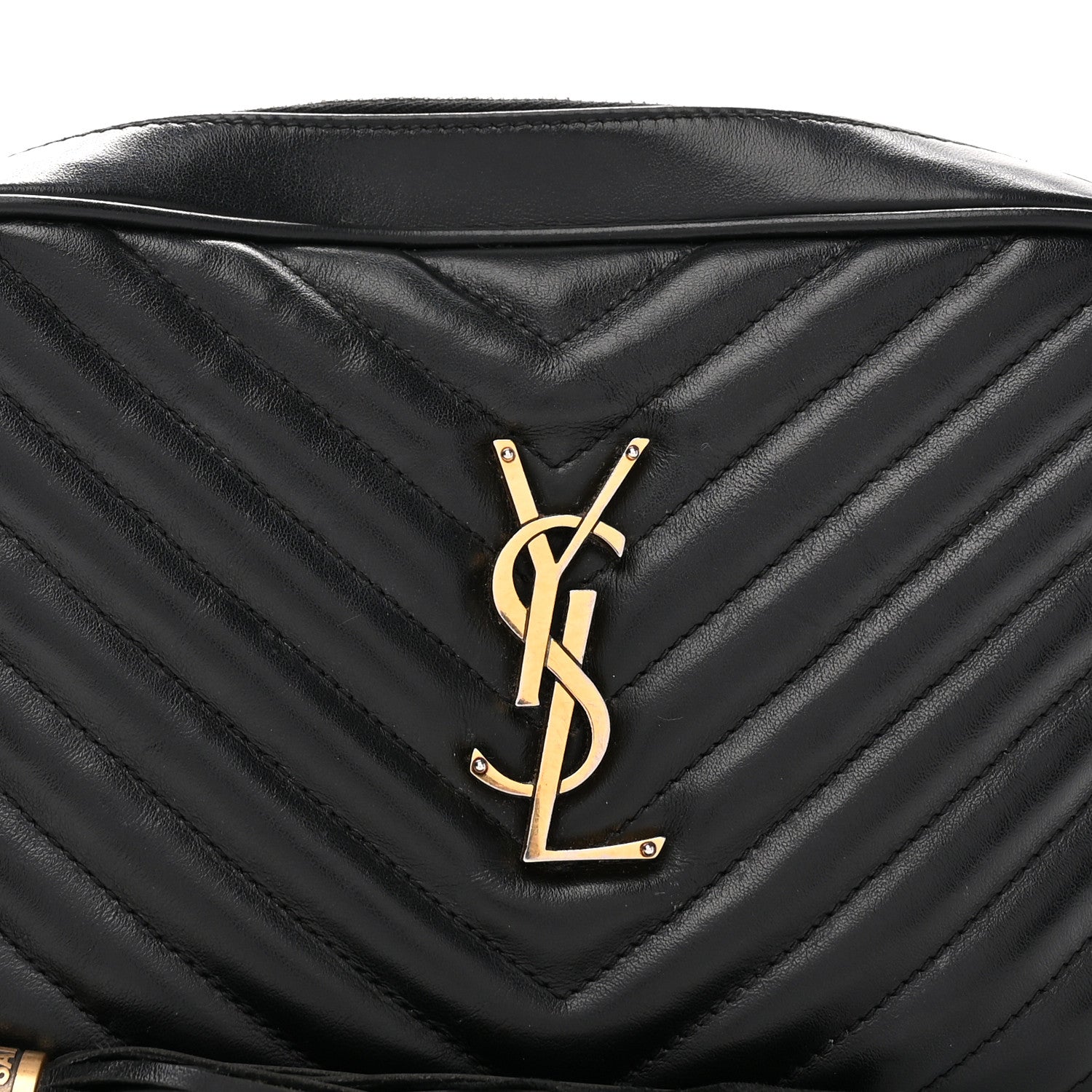 Saint Laurent Calfskin Matelasse Monogram Lou Camera Bag Black 8 of 14