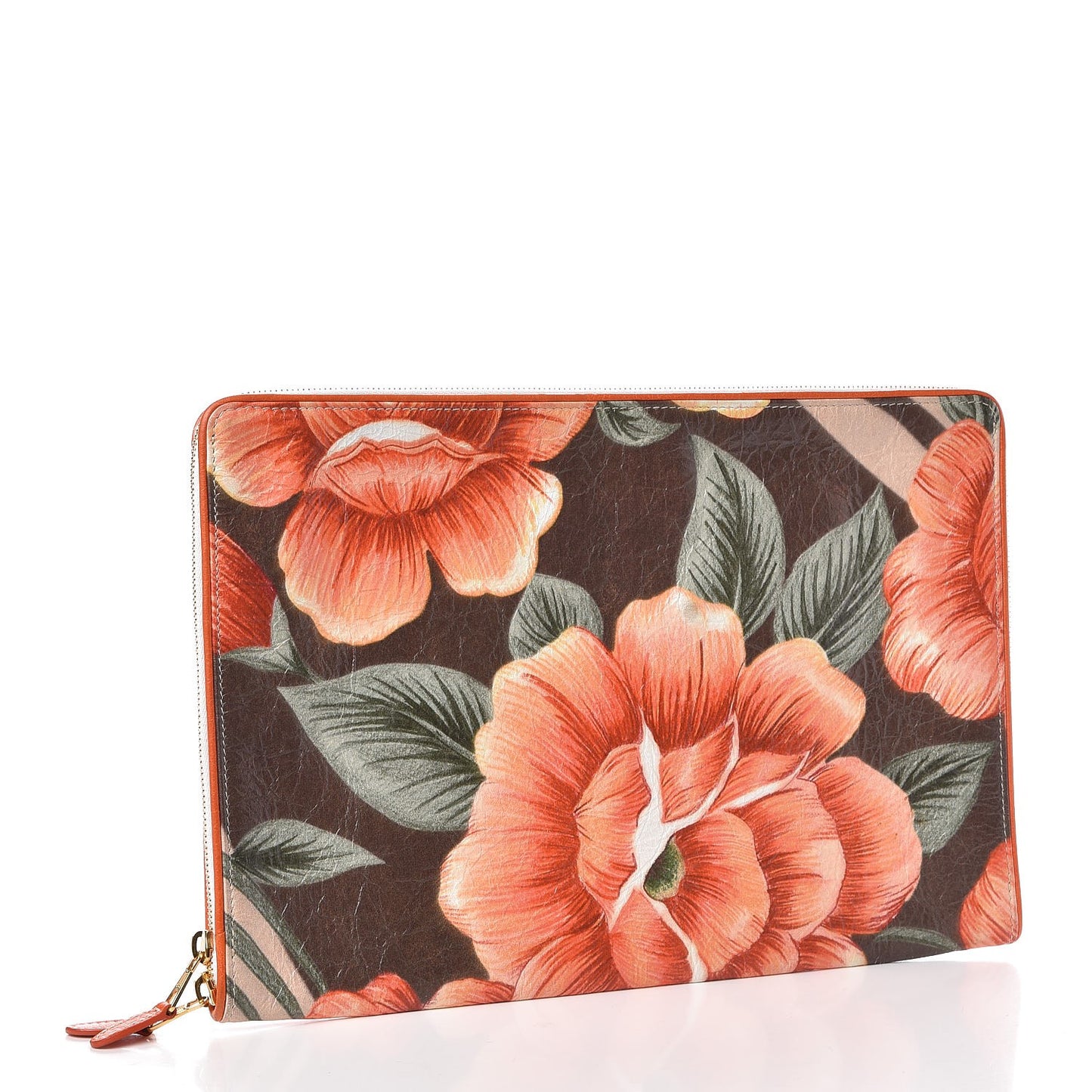 Agneau Floral Print Blanket Pouch Orange