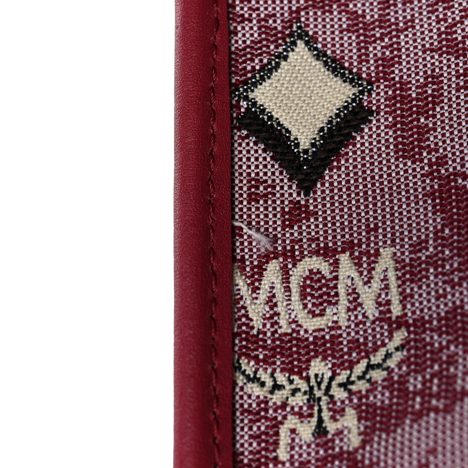 MCM Jacquard Monogram Small Tote Red 12 of 12