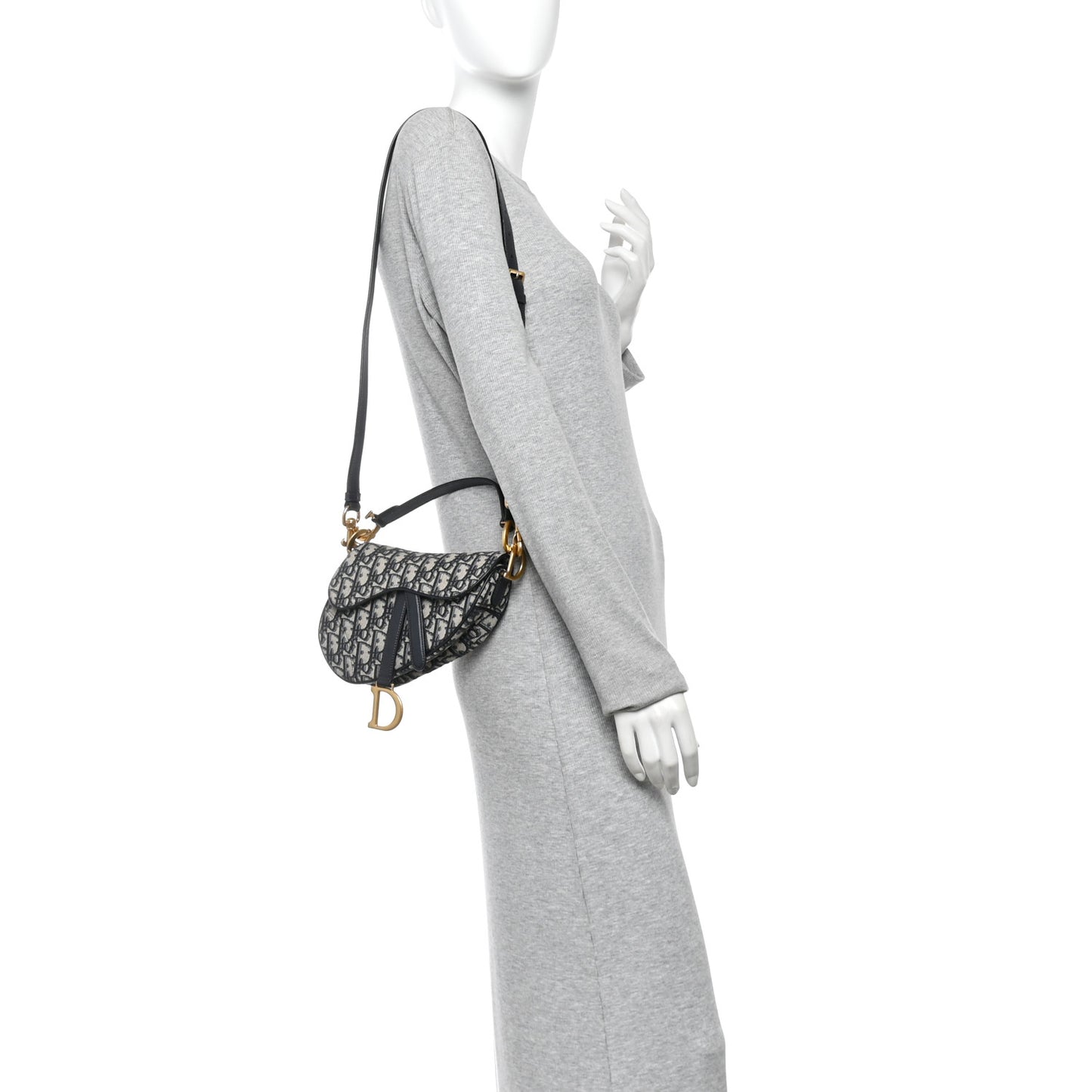 Oblique Mini Saddle Bag With Strap  Blue