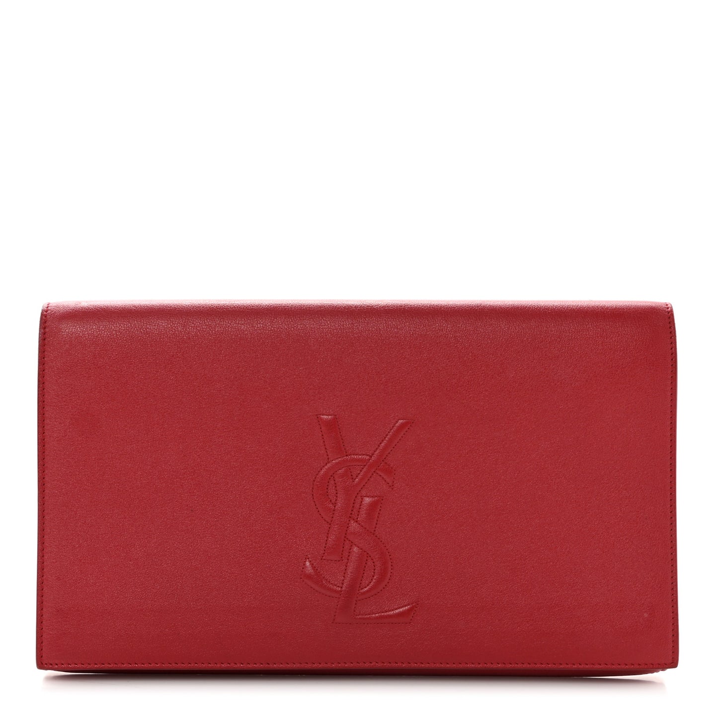 Calfskin Monogram Large Belle De Jour Clutch Red