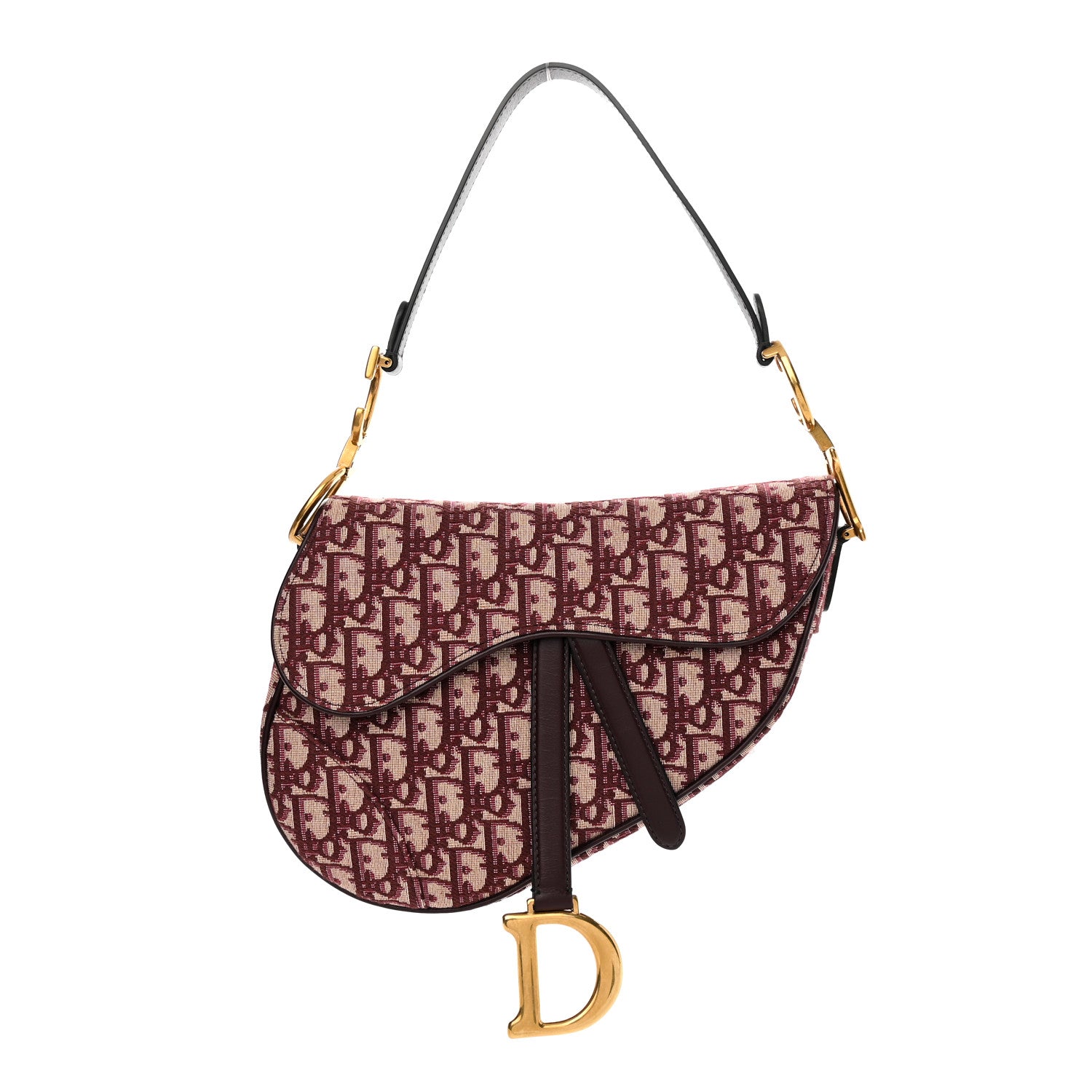 Christian Dior Oblique Saddle Bag Burgundy 1 of 10