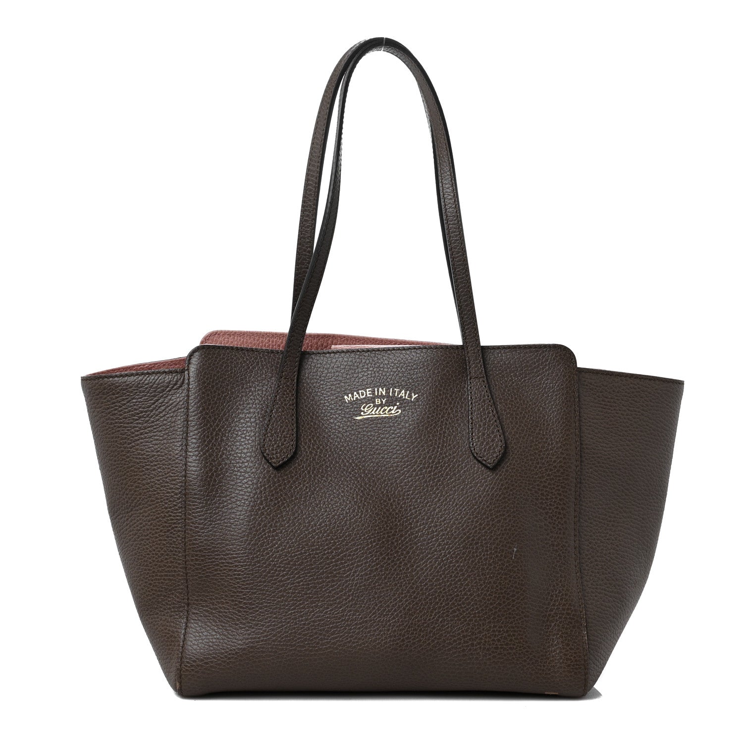 Gucci Dollar Calfskin Small Swing Tote Grey Field Soft Pink 1 of 12