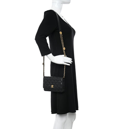 Chanel Caviar Quilted Twist Your Buttons Wallet On Chain WOC Black 2 of 13