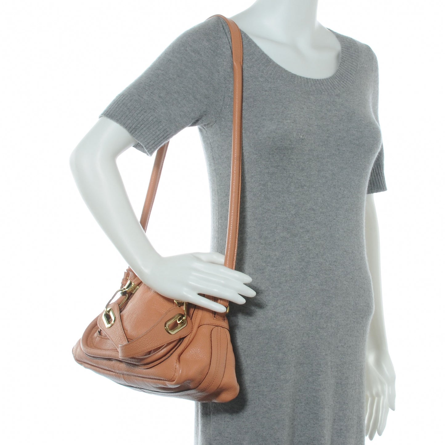Leather Small Paraty Tote Salmon