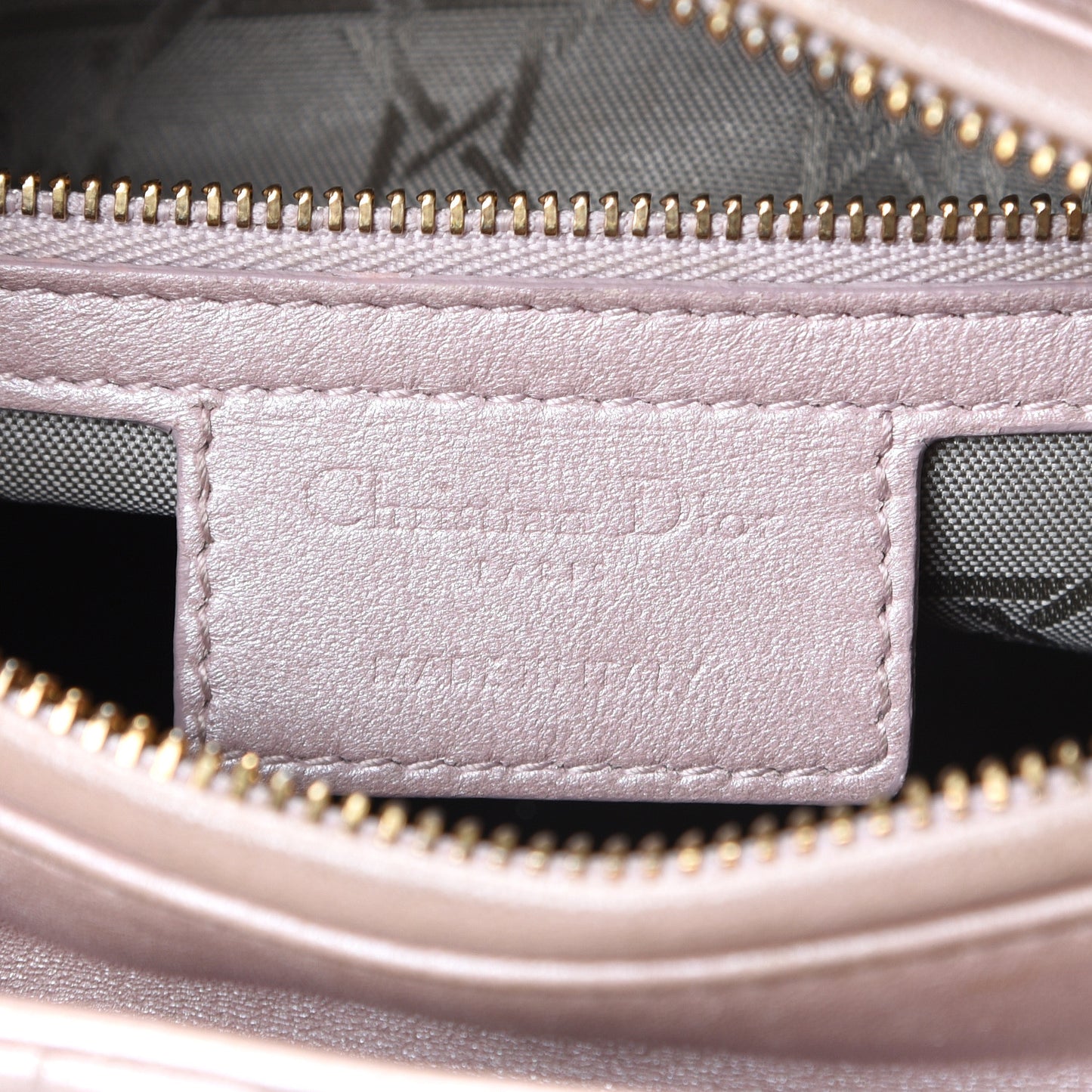 Pearly Lambskin Cannage Medium Lady Dior Lotus