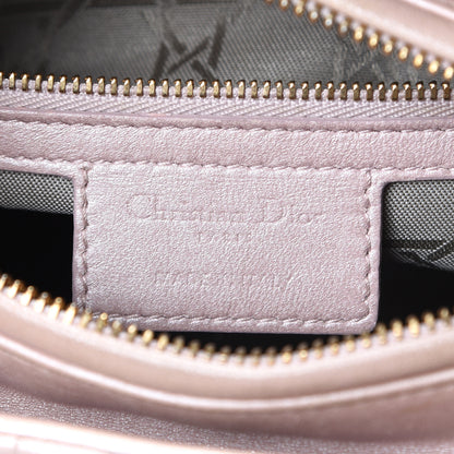 Christian Dior Pearly Lambskin Cannage Medium Lady Dior Lotus 5 of 15