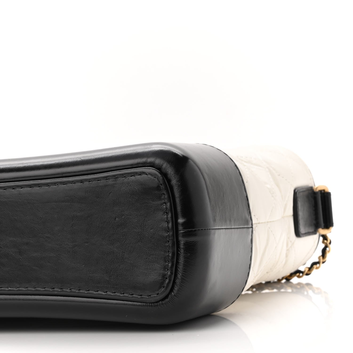 Chanel Aged Calfskin Quilted Medium Gabrielle Hobo Black White 10 of 10