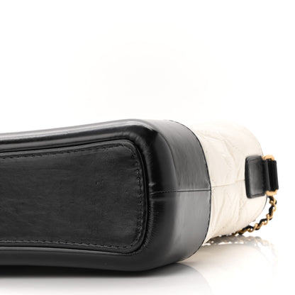 Chanel Aged Calfskin Quilted Medium Gabrielle Hobo Black White 10 of 10