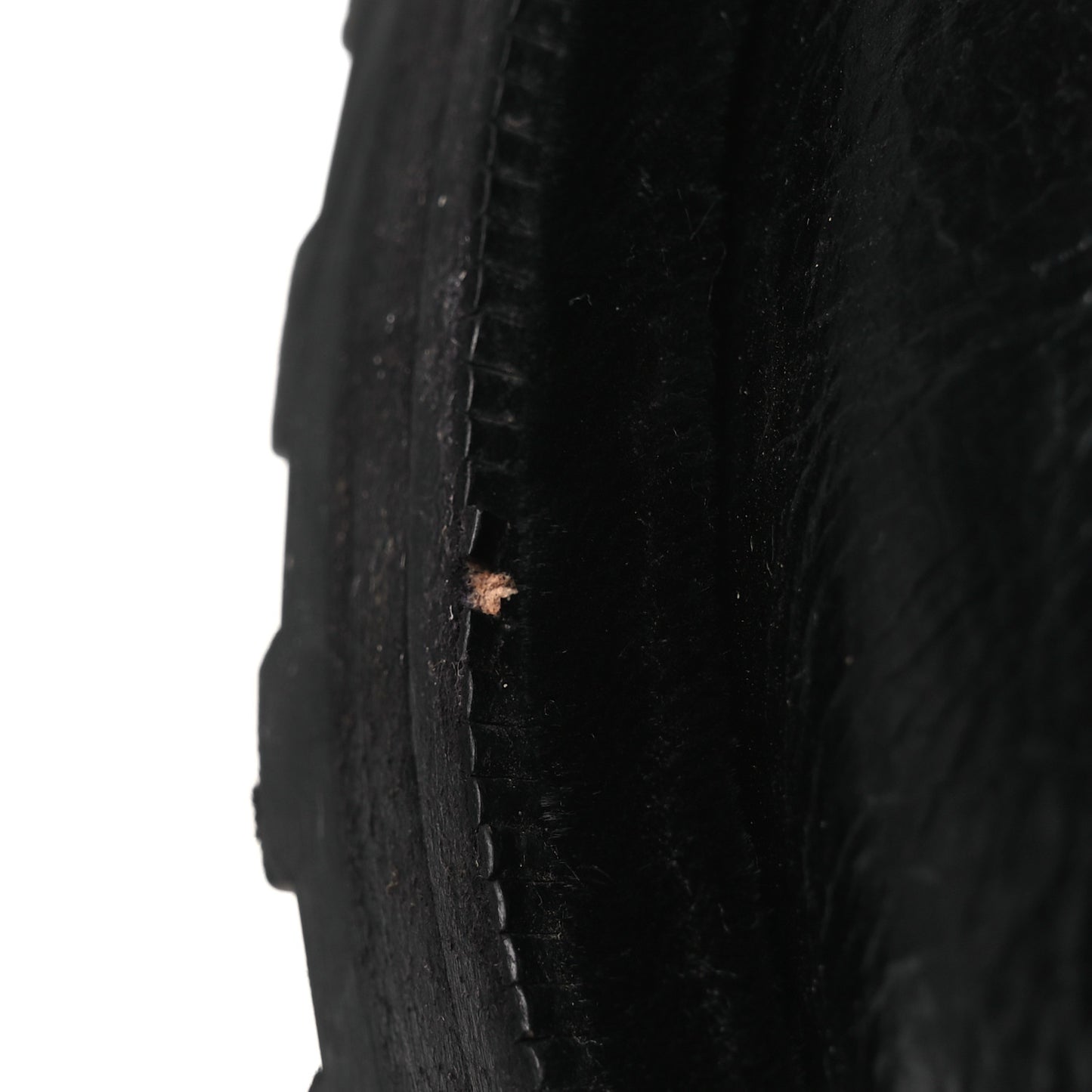 Shiny Calfskin Velvet Pearl Combat Short Boots 38 Black